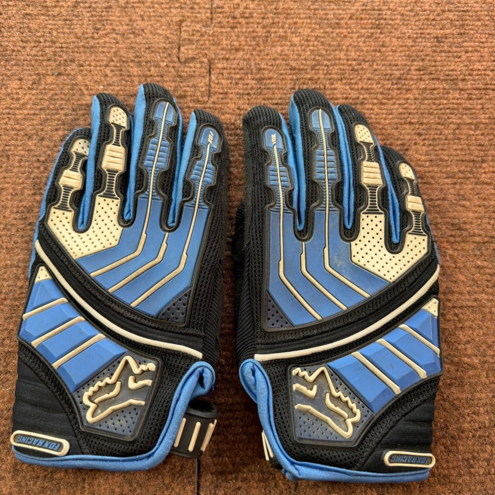 Fox Racing Dirtpaw Motocross Gloves Blue Black Mens Medium 9 MTB ATV Biker A-